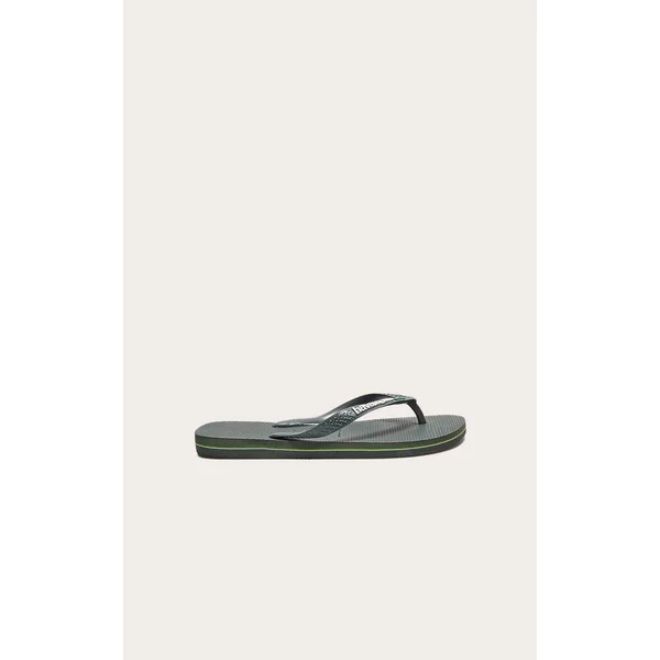 Green Havaianas Brasil Logo Top Classic Flip Flops
