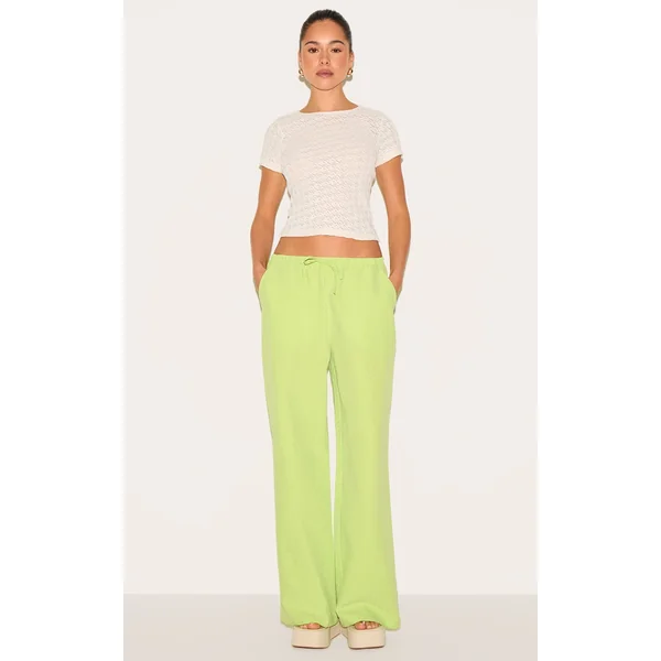 Green Pinstripe Straight Leg Pants