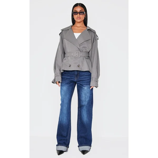 Grey Classic Grazer Length Trench Coat