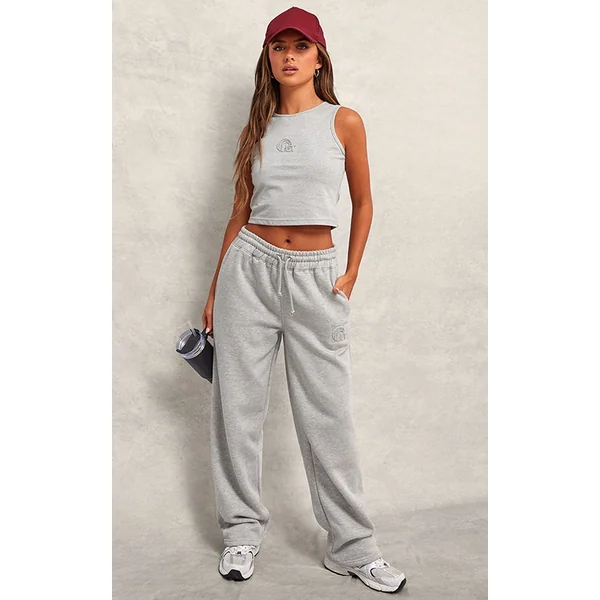 Grey Marl Embossed Drawstring Sweatpants