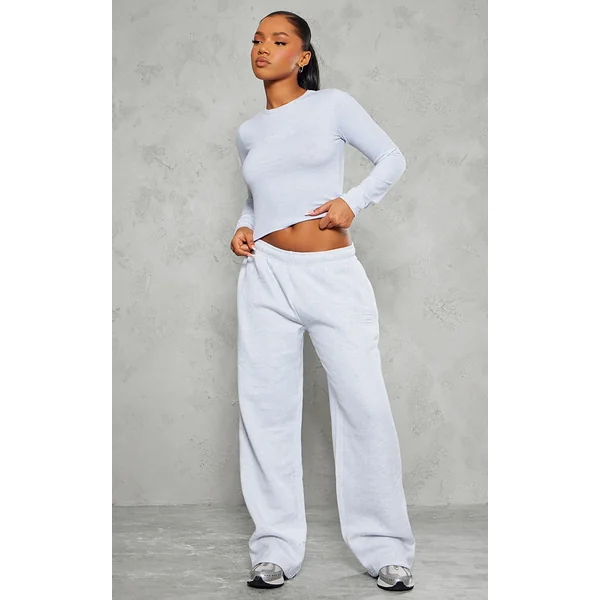Grey Marl Embossed Studio Archives Wide Leg Sweatpants