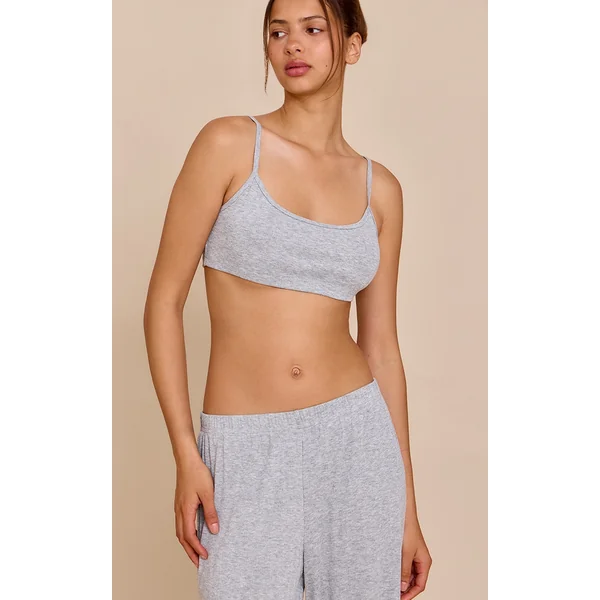 Grey Marl Pointelle Pj Bralette
