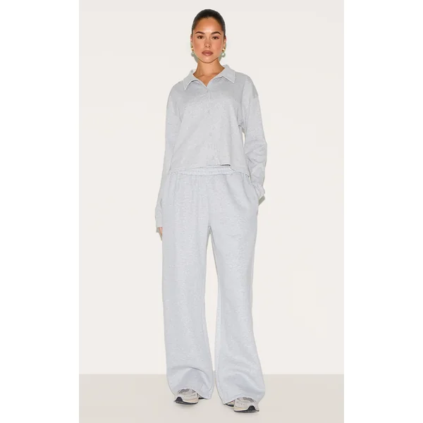 Grey Marl Wide Leg Sweatpant