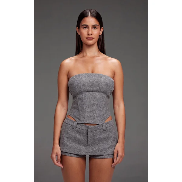 Grey Wool Look Corset