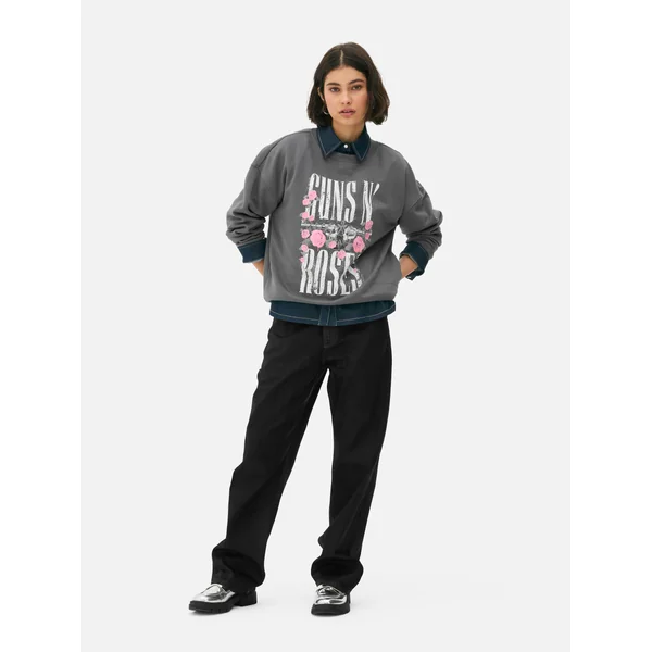 Guns N’ Roses Distressed Graphic Sweatshirt - Gray