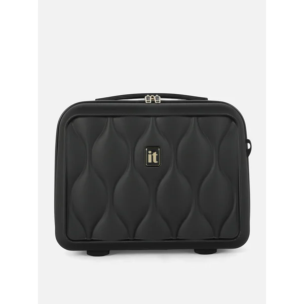 Hard Shell Zip-Up Vanity Case - Black