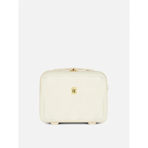Hard Shell Zip-Up Vanity Case - Ivory