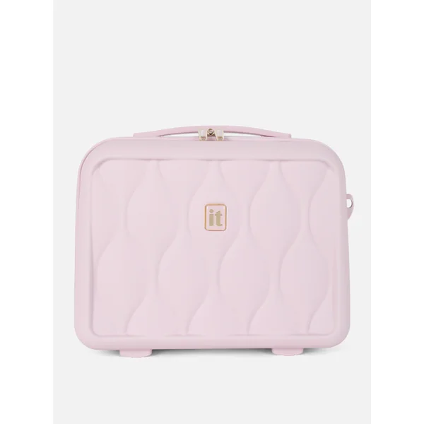 Hard Shell Zip-Up Vanity Case - Pink