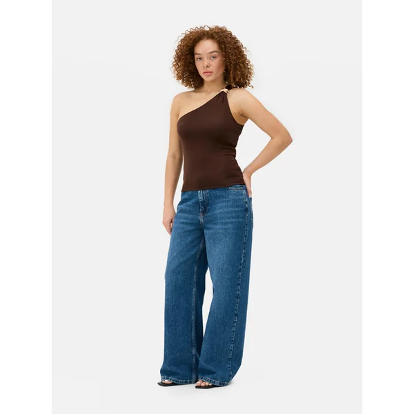 Hardware One Shoulder Top - Brown