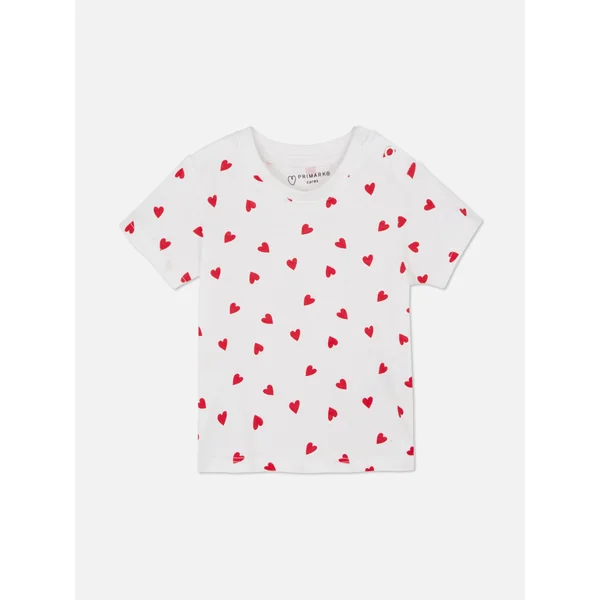 Heart Print T-Shirt - White