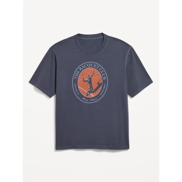 Heavyweight Crew-Neck Graphic T-Shirt - Ink Blue