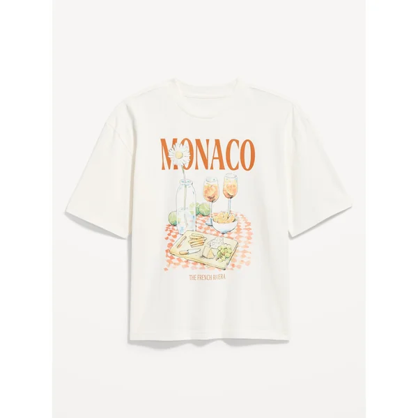 Heavyweight Cropped Graphic T-Shirt - Monaco