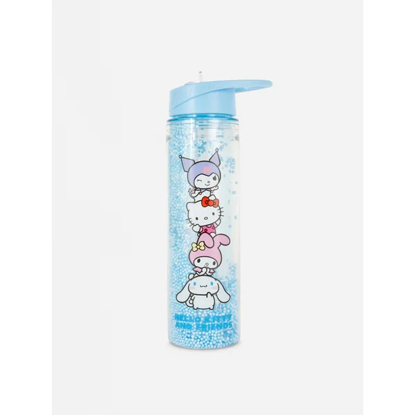 Hello Kitty and Friends Glitter Water Bottle - Blue