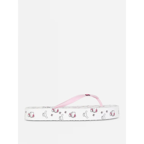 Hello Kitty Chunky Flip Flops - White