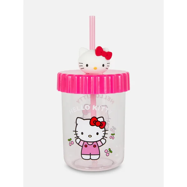 Hello Kitty Cup and Straw - Red
