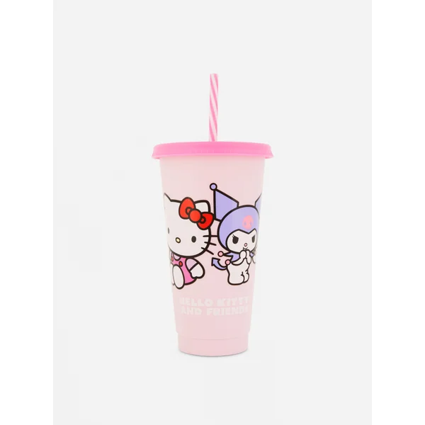Hello Kitty Cup with Straw - Pink