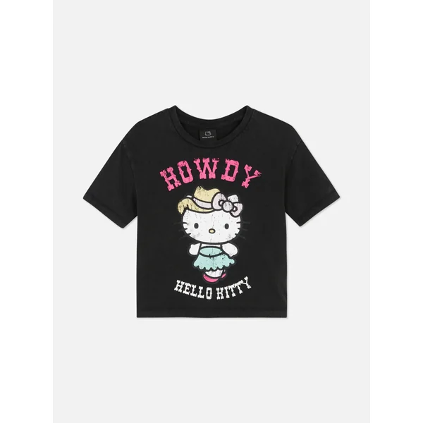 Hello Kitty Distressed T-Shirt - Charcoal