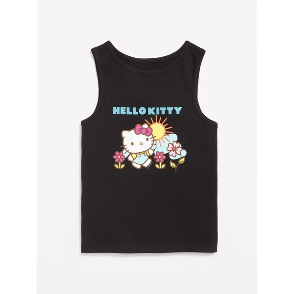 Hello Kitty® Fitted Graphic Tank Top for Girls - Black Jack