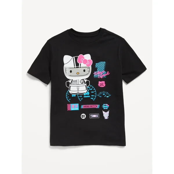 Hello Kitty® Gender-Neutral Graphic T-Shirt for Kids - Black Jack