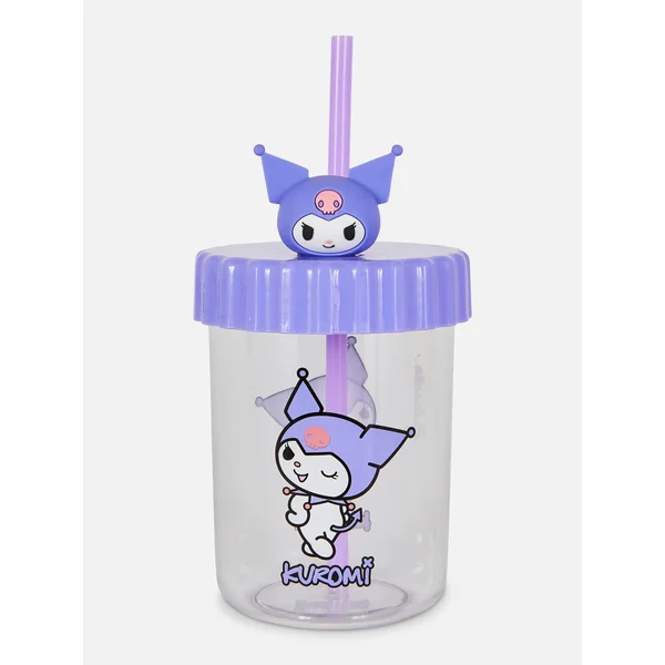 Hello Kitty Kuromi Cup With Straw - Purple