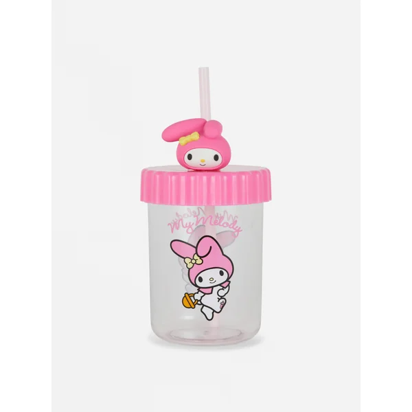Hello Kitty My Melody Cup and Straw - Pink