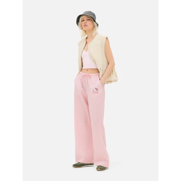 Hello Kitty Seersucker Pants - Pink