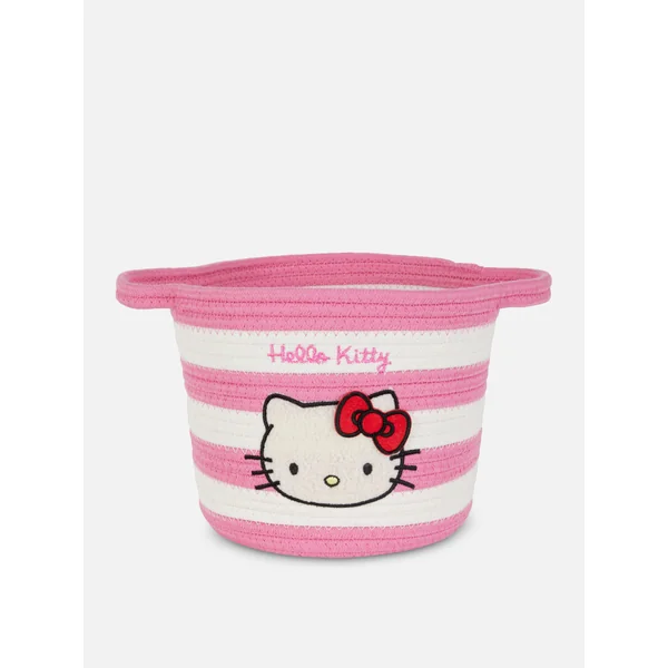 Hello Kitty Striped Storage Basket - Pink