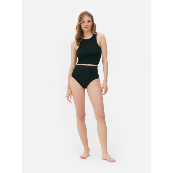 High Waist Seamless Shapewear Thong - Black