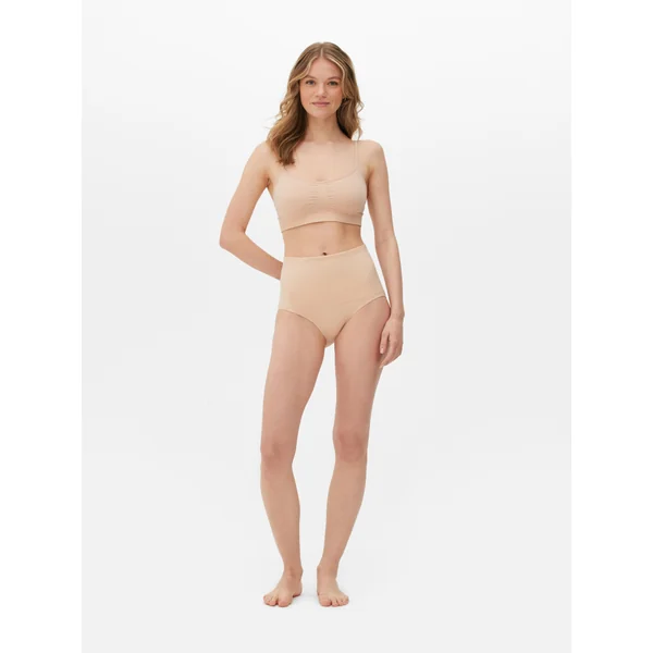High Waist Seamless Shapewear Thong - Taupe