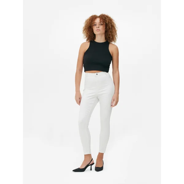 High Waist Skinny Jeans - White