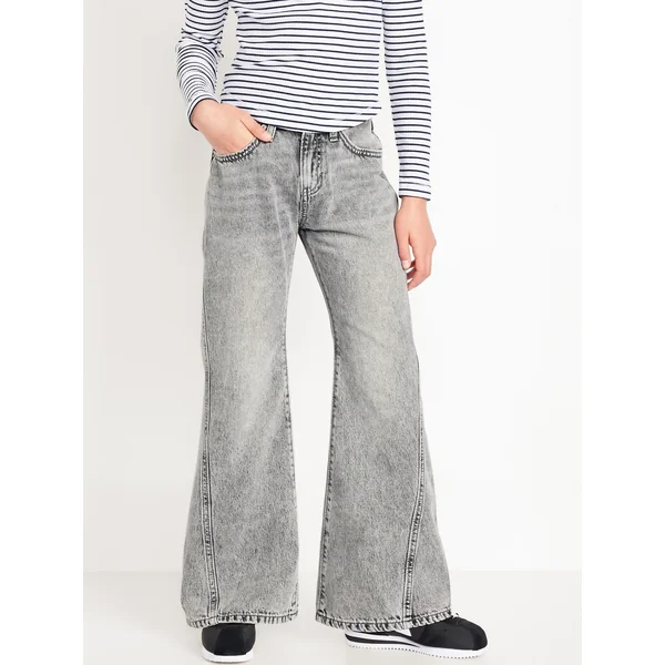 High-Waisted Baggy Flare-Leg Jeans for Girls - LUNAR