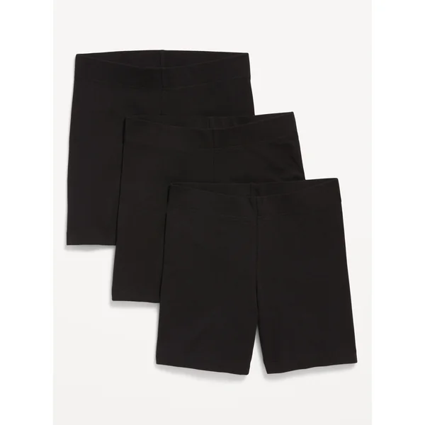High-Waisted Biker Shorts 3-Pack -- 6-inch inseam - Black Jack