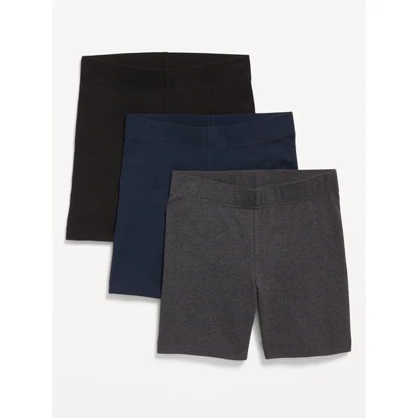 High-Waisted Biker Shorts 3-Pack -- 6-inch inseam - Multi Color