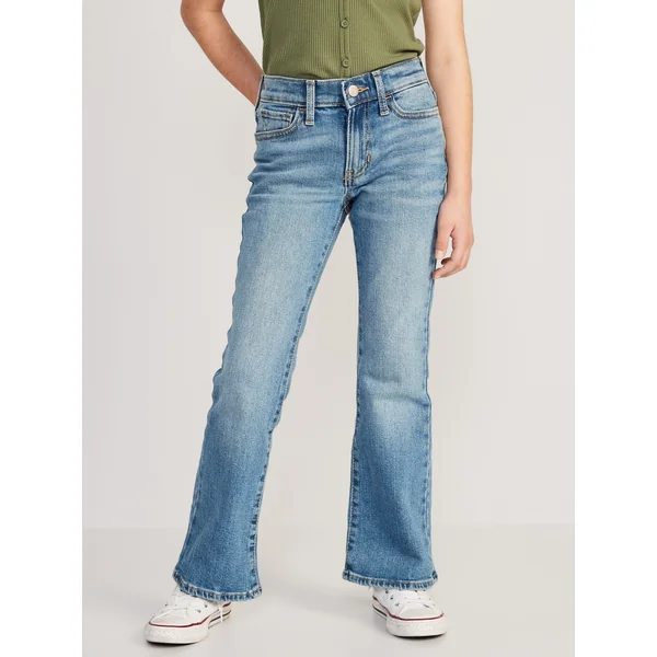 High-Waisted Built-In Tough Flare Jeans for Girls - Light Wash