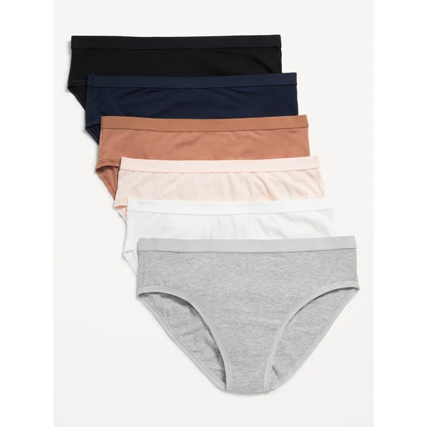 High-Waisted Everyday Cotton Underwear 6-Pack - Neutral