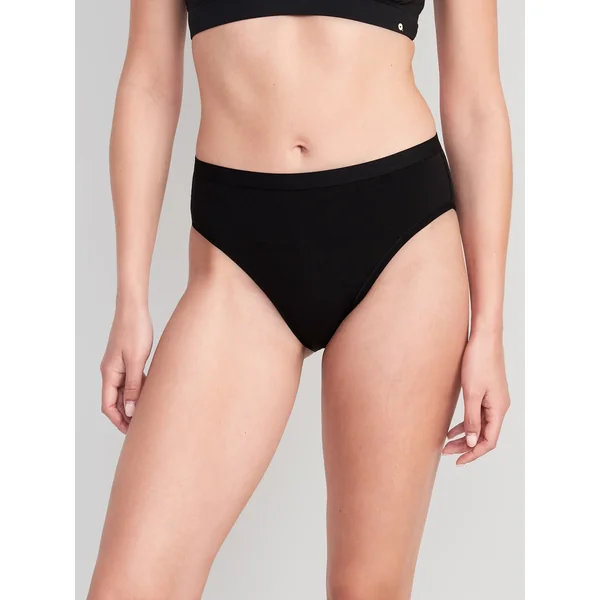 High-Waisted Everyday Cotton Underwear - Black Jack