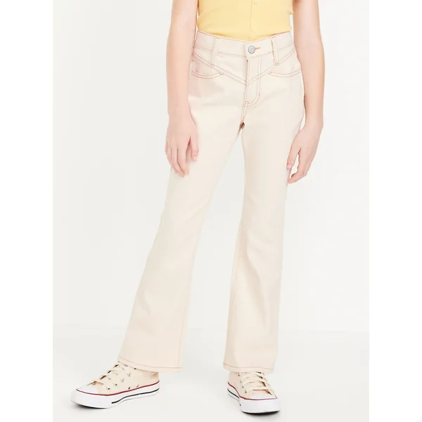 High-Waisted Flare-Leg Jeans for Girls - Ivory Pearl