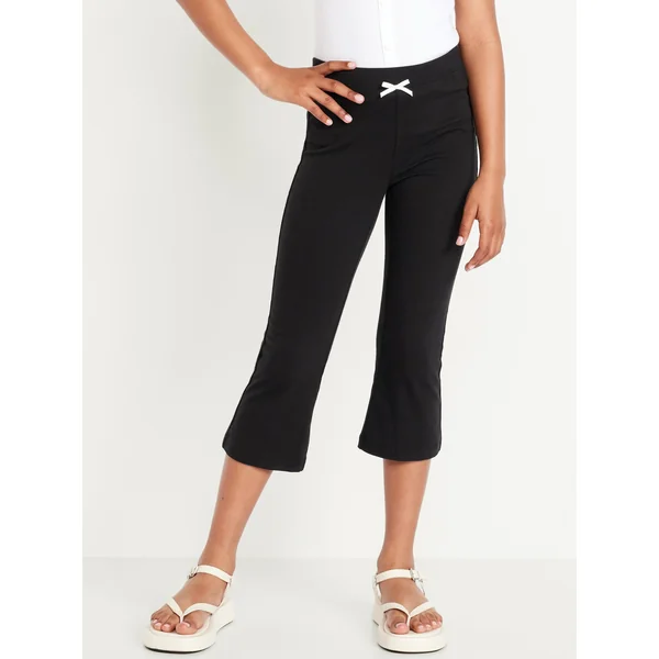High-Waisted Kick Flare Leggings for Girls - Black Jack
