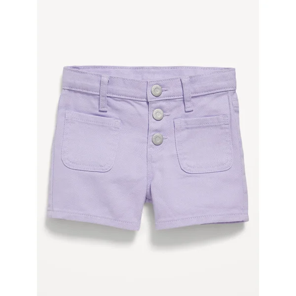 High-Waisted Mariner Twill Shorts for Toddler Girls - Lavender Haven