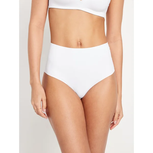 High-Waisted No-Show Brief Underwear - Calla Lily White
