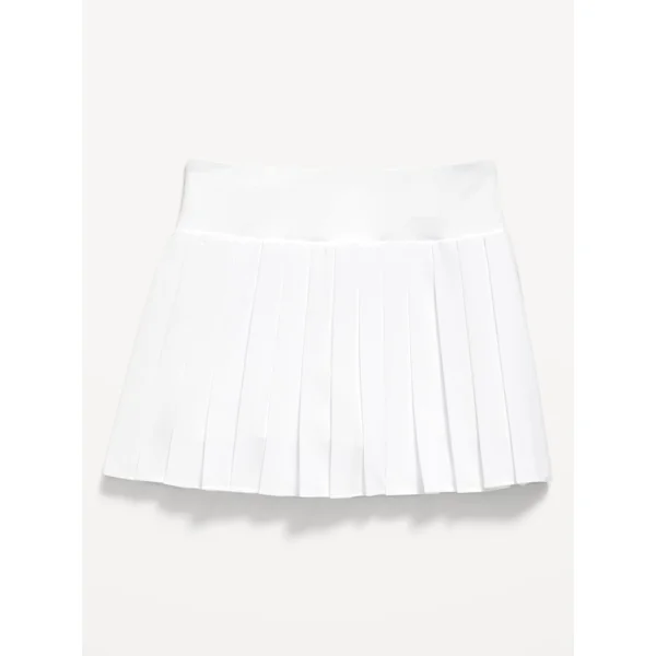 High-Waisted Pleated Performance Skort for Girls - Calla Lily White