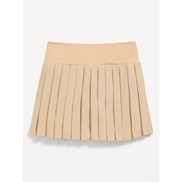 High-Waisted Pleated Performance Skort for Girls - Rolled Oats