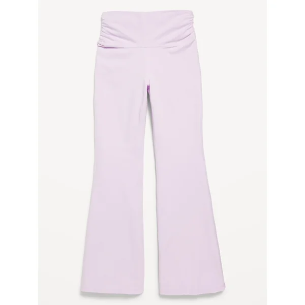 High-Waisted PowerChill Side-Ruched Flare Leggings for Girls - Lilac Purple