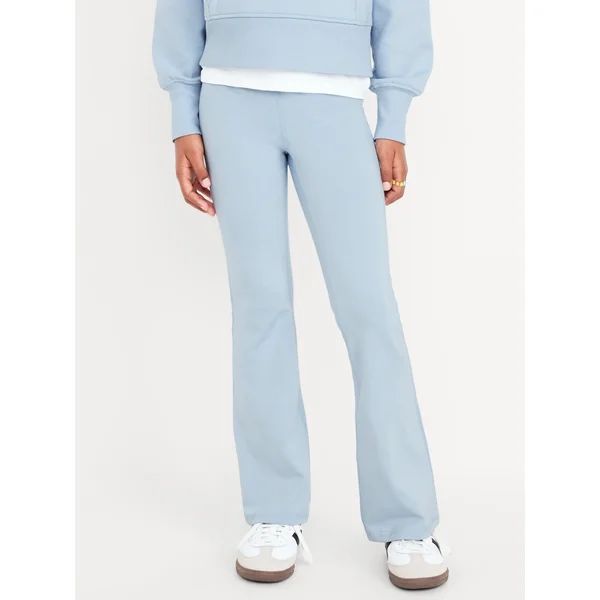 High-Waisted PowerChill Side-Ruched Flared Leggings for Girls - GLASSY SEA