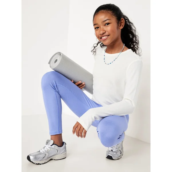 High-Waisted PowerPress 7/8-Length Leggings for Girls - DAYDREAM