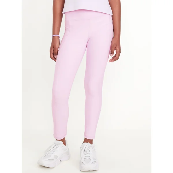 High-Waisted PowerSoft 7/8-Length Side-Pocket Leggings for Girls - LILAC ICE