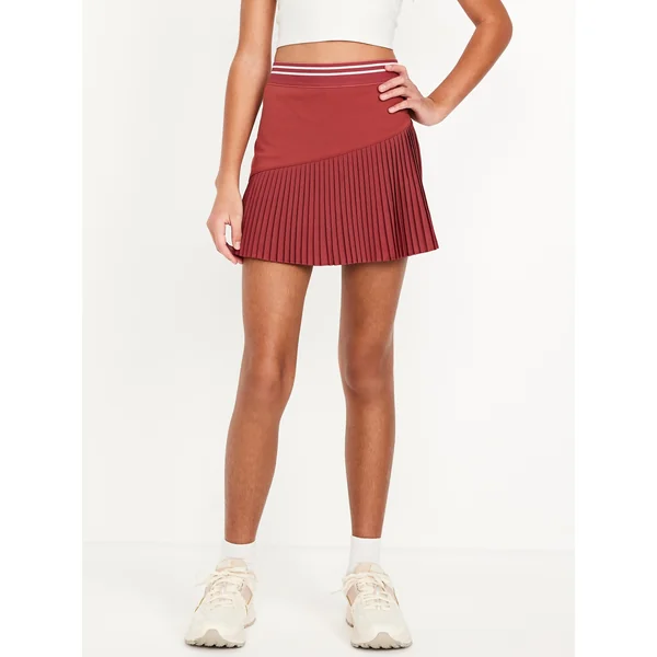 High-Waisted PowerSoft Micro-Pleated Skort for Girls - CARMINE