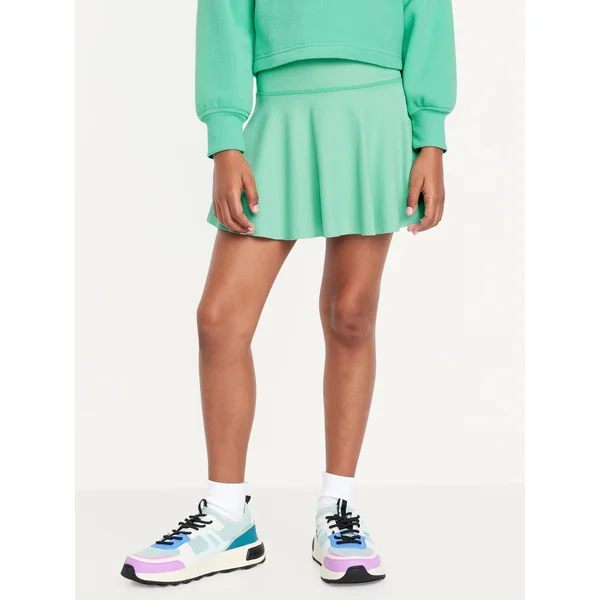 High-Waisted PowerSoft Skort for Girls - GLISTENING GREEN