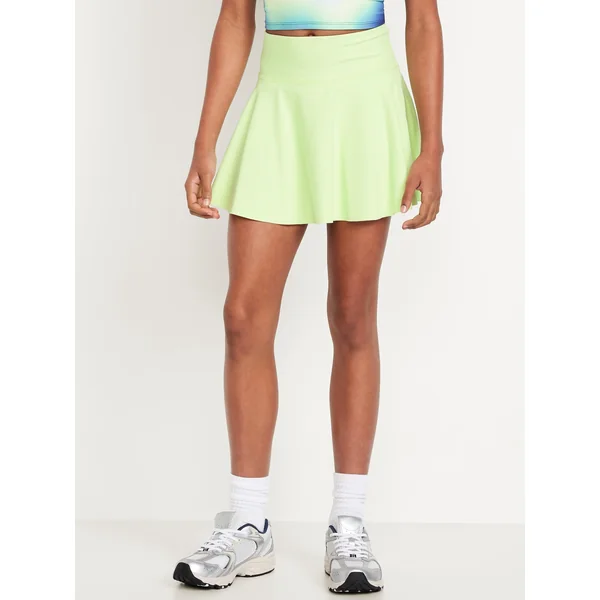 High-Waisted PowerSoft Skort for Girls - Pale Citron