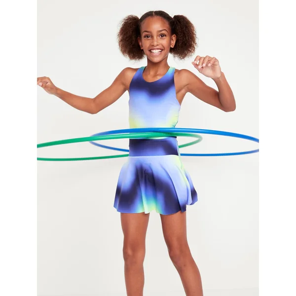 High-Waisted PowerSoft Skort for Girls - Tie Dye Cool